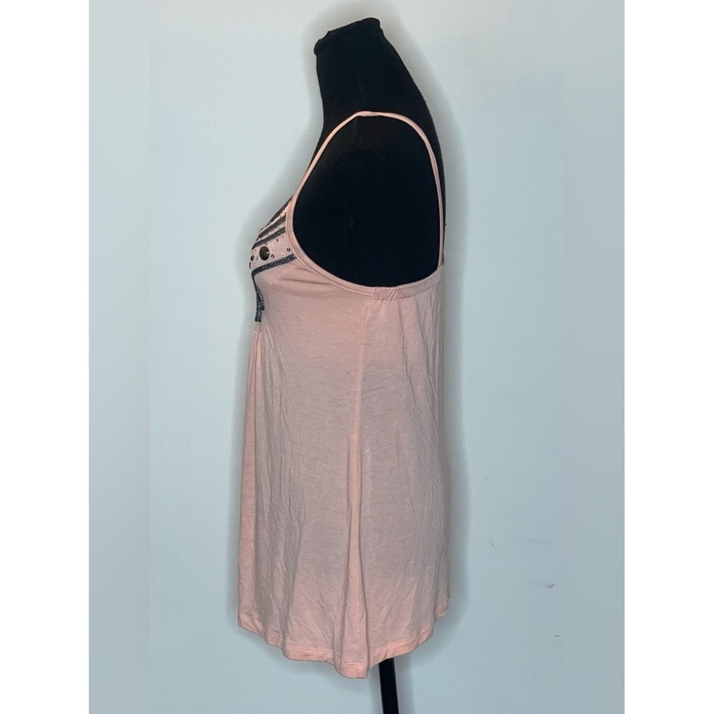 Willi Smith Womens Peach Pink Embellished Beaded Cami Tank Top Small Boho Summer - Picture 3 of 8